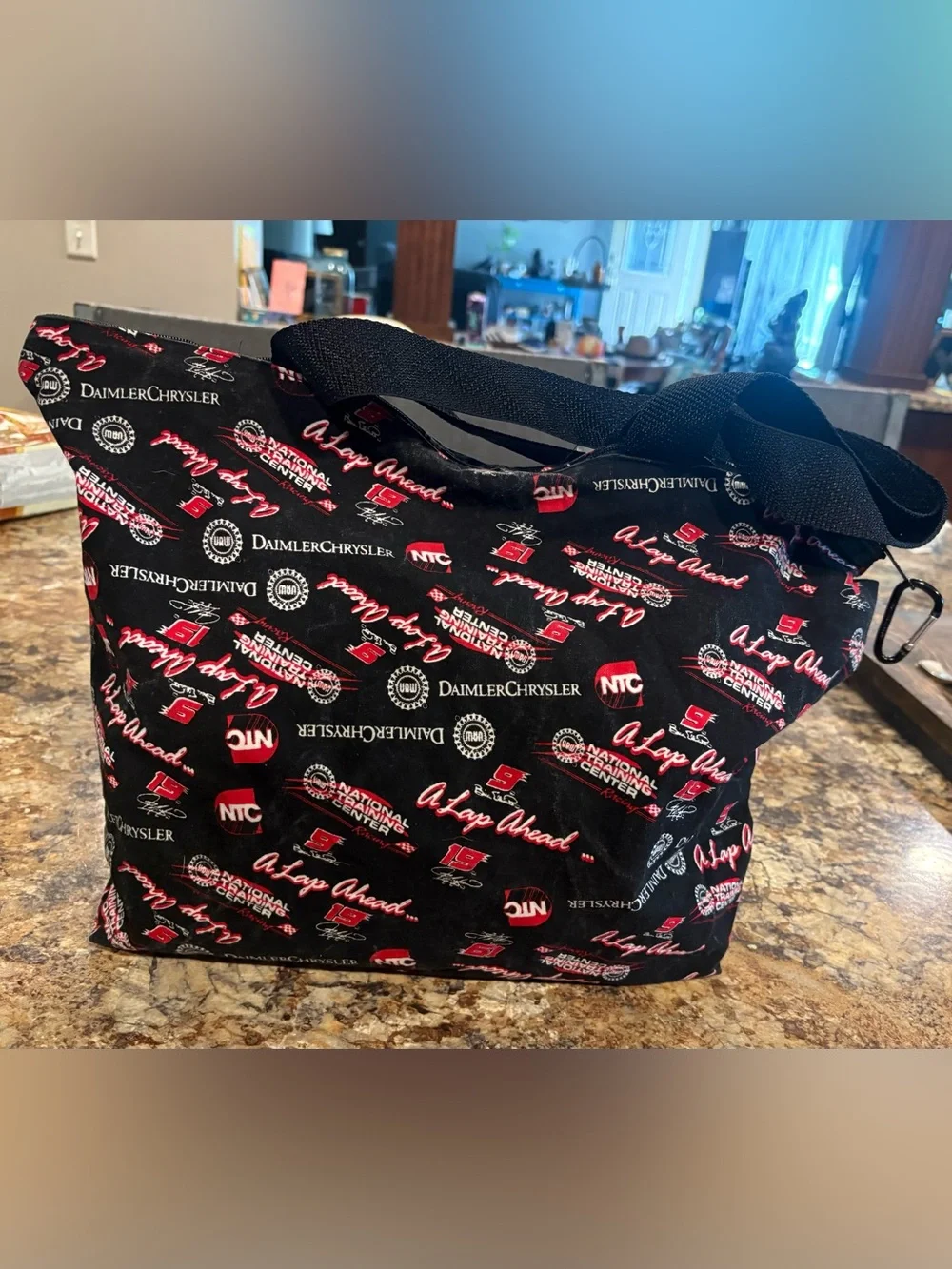 DaimlerChrysler Branded Black & Red Logo Tote Bag 16” x 12”